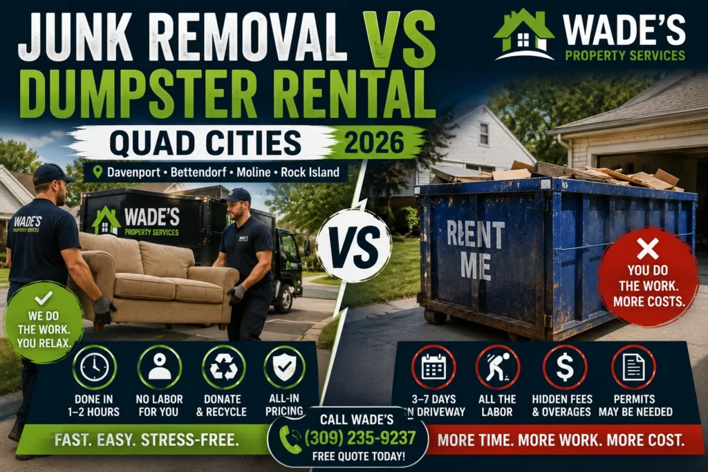 Best Junk Removal vs Dumpster Rental Quad Cities